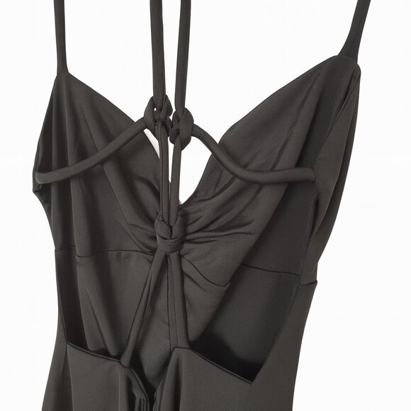 Amirah Slinky Backless Mini Dress – Black | MESHKI – Size M - Picture 4 of 6